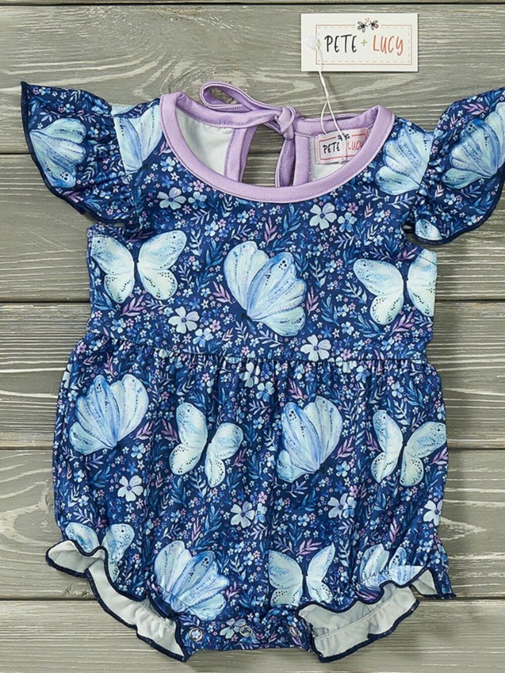 Midnight Butterflies Romper